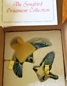 Vintage Danbury Mint Singvogel Ornamente 2er Set blaue Vögel - Bild 1 von 7