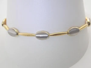 "PULSERA DE DISEÑO ELEGANTE DE ORO AMARILLO Y BLANCO DE 14K 6mm 4.8g 7 1/4" - Imagen 1 de 7
