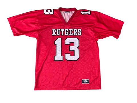 Vintage Rutgers Football Jersey #13 Red Adult Large OT Sports USA Cover