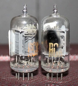 RCA 12AU7 TIGHT MATCH PAIR ECC82 LONG PLATE PHONO GRADE TEST NOS+ VINTAGE 1960's - Picture 1 of 2