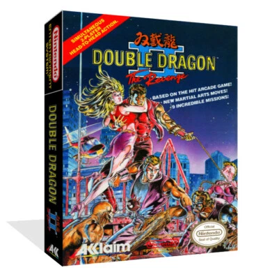 - Double Dragon II The Revenge NES Estuche de Juego de Repuestos Caja + Cubierta Arte Solo
