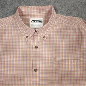 Mountain Khakis Shirt Mens Large Pink Gingham Plaid Spalding Soft Lightweight - Picture 1 of 14