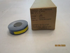 Vintage NOS Box of 10 Glossy Blue Embosser Tapes 1/2" x 144" Labelon Dymo - Picture 1 of 2