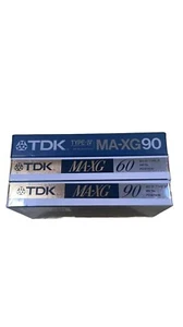 3 TDK MA-XG 90/90/60 Metal Type IV Audio Recording Cassette Tape Brand - Foto 1 di 3