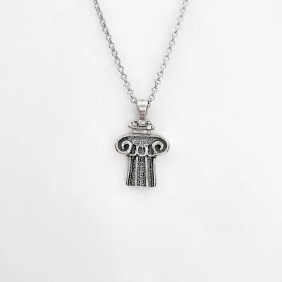 Colgante Columna Orden Jónica Griega Antigua Plata de Ley 925.  Sin cadena. Foto 1 de 4