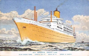 SS ORSOVA ~ ORIENT SHIP LINE, ARTIST IMAGE ~ used 1955 - Picture 1 of 3