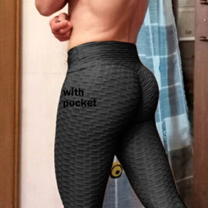 Men's Tiktok Leggings Sports Gym Compression Pants Training Fitness Jogger Yoga - Picture 1 of 34