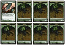 MTG - 1 x Symbiotic Wurm - Rare Creature & 7 x 1/1 Green INSECT Tokens - LP