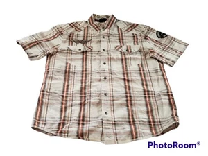 Camisa de garaje Harley Davidson genuina abotonada a cuadros talla grande para hombre envío rápido - Imagen 1 de 9
