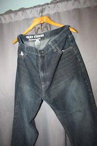 Phat Farm Classics Embellished Jeans Mens 38x32 Straight Medium Wash Hip Hop - Picture 1 of 5