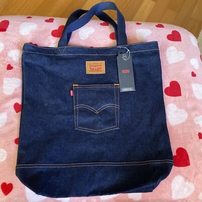 Levi’s® Jeans Back Pocket Dark Blue Denim Tote Bag  18.5”x17.5” - Image 1 of 4