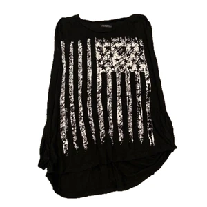 Lauren Moshi Tanktop amerikanische Flagge Gr. XS Small schwarz USA Modal offen Strand S - Bild 1 von 5