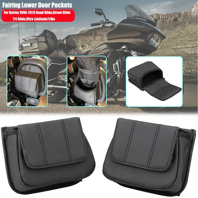 Black Fairing Lower Door Pocket Bags Fit For Harley Tri Glide 09-13 FLHTCUTG - Image 1 of 4