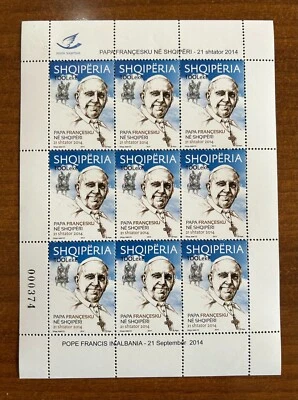 Albania Stamp  2014 Pope Francis Visit in Albania Rare - Image 1 of 2