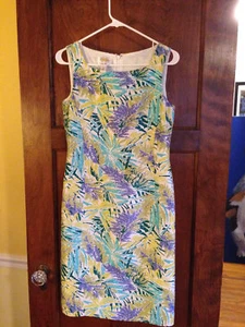 Vestido de seda estampado por turno para mujer Talbots 4 ¡precioso! - Imagen 1 de 10
