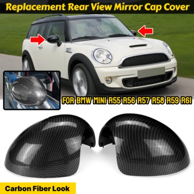 2x calotta specchietto retrovisore esterno alloggiamento copertura per BMW Mini R55 R56 R57 R58 R59 - Immagine 1 di 4