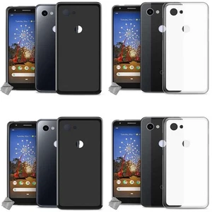 Housse etui coque pochette silicone gel fine pour Google Pixel 3a + verre trempe - Photo 1 sur 2