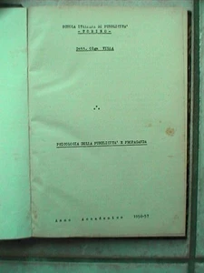 PSICOLOGIA DELLA PUBBLICITA E PROPAGANDA Olga Villa Lit A Viretto 1957 Dattilos - Picture 1 of 1