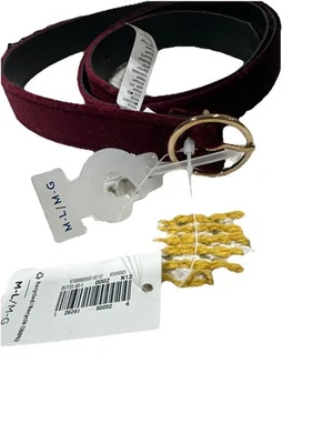 Cinturón de terciopelo granate para niñas M-L con cierre circular dorado nuevo con etiquetas azul marino antiguo Foto 1 de 3