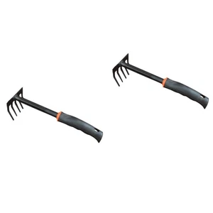  2 Count Gartenharke Klein Kleine Gartengeräte Gartenwerkzeuge Jäten Rechen - Bild 1 von 12