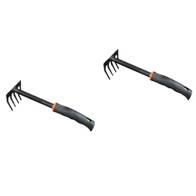  2 Count Gartenharke Klein Kleine Gartengeräte Gartenwerkzeuge Jäten Rechen - Bild 1 von 4