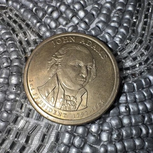 *VINTAGE* JOHN ADAMS 1797-1801 2007 D ONE DOLLAR COIN E PLURIBUS UNUM GOLD - Picture 1 of 12
