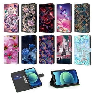 For Motorola Moto G22 G32 G42 G52 G62 G82 Patterned Wallet Flip Case Stand Cover - Picture 1 of 31
