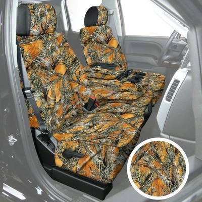 For Isuzu NPR-HD 06-19 TrueTimber 2nd Row MC2 Blaze Camo Custom Seat Covers - Image 1 of 4