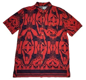 LRG Nature Hawaiian Shirt African Tribal Giraffe Lifted Research Group Mens M - Picture 1 of 6