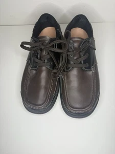 Orthofeet 422 Baton Rouge Brown Comfort Leather Loafers Boat Shoe US 9 2E Wide - Picture 1 of 6