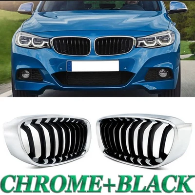 Pair LH+RH Front Kidney Grille For 2012-18 BMW F34 328i 330i 335i 340i GT xDrive Foto 1 de 4