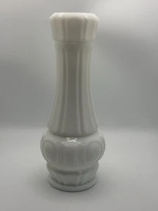 Vaso vintage Wheaton bianco vetro latte modello Bullseye Bud 9" MCM retrò art deco - Foto 1 di 5