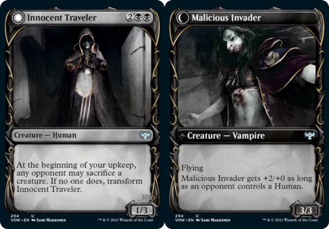 x1 Innocent Traveler // Malicious Invader - Showcase - Innistrad: Crimson Vow -  - Image 1 of 1