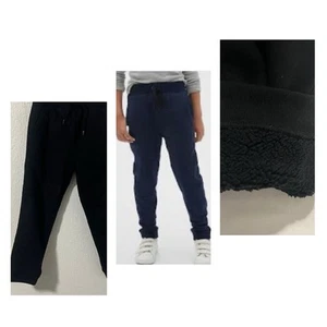 Gap Kids Boys Black Small (6-7) Sherpa-Lined Joggers Pockets Drawstring EUC Soft - Picture 1 of 10