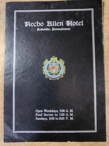 NECHO ALLEN HOTEL Menu vintage, Pottsville, Pennsylvania (SB T-4) - Foto 1 di 3