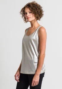 Brunello Cucinelli Metallic Top Shirt Sleeveless Tank Monili trim size S - Picture 1 of 6
