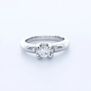 0.43ct F/VS2 Round Natural Diamond Yellow Gold Classic Solitaire Engagement Ring - Picture 1 of 7