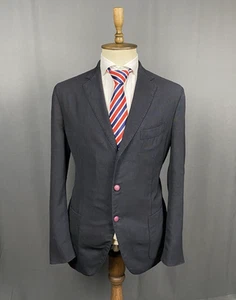 Boglioli K. Sakko Herren schwarz Wolle ungefüttert Sommer Blazer Sportmantel Jacke Gr. 54 - Bild 1 von 11