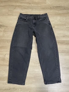 American Eagle Low Rise Baggy Barrel Jeans Damen Gr. 0 Short Faded Black Wash - Bild 1 von 9