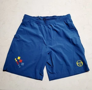 Sergio Tacchini Cordosa Paco Swim Shorts Maritime Blue Trunks M Designer NWOT - Picture 1 of 8