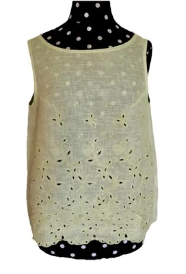WHYCI MILANO-Blusa sin mangas de lino-Talla 38-Italia Foto 1 de 4