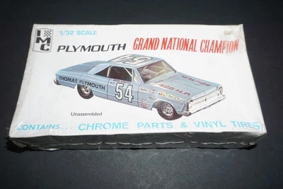 VINTAGE 1/32 IMC 1965 PLYMOUTH FURY GRAND NATIONAL CHAMPION MODEL KIT * SEALED* - Image 1 of 4