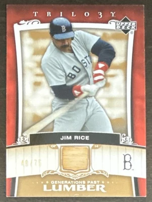 Jim RICE🔥2005 Upper Deck Trilogy Gold Generations Past Bat Relic 49/75💥 - Image 1 of 2