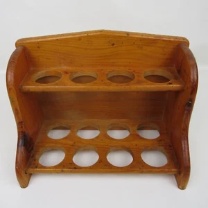 Vintage Wood 2 Tier Counter Top Rack with 12 1-1/2" Dia. Round Holes Display - Picture 1 of 9
