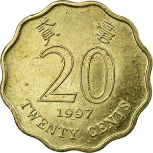 Hong Kong | 20 Cents Coin | Orchid flower | Km:67 | 1993 - 1998 - Picture 1 of 12