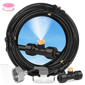 26.2ft Outdoor Patio Water Mister Nozzles Misting Cooling System Fan Cooler - Picture 1 of 7