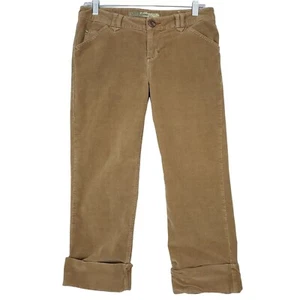 Mudd Jeans Junior's Size 9 Midrise Corduroy Cropped Pants Cuffed Hem Brown - Picture 1 of 11