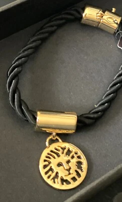 Pulsera Anne Klein Cuerda Satinada Negra con Cierre Magnético, León, Nueva con Etiquetas Foto 1 de 2