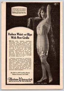1924 Print Ad Madame X Reducing Girdle Reduce Waist & Hips with New Girdle - Picture 1 of 1