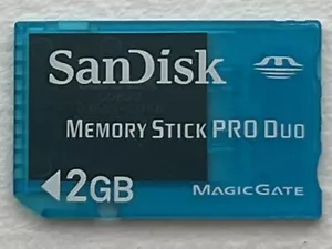 Sandisk 2Gb Memory Stick Pro Duo Magic Gate Memory card - Clear Blue - Picture 1 of 1